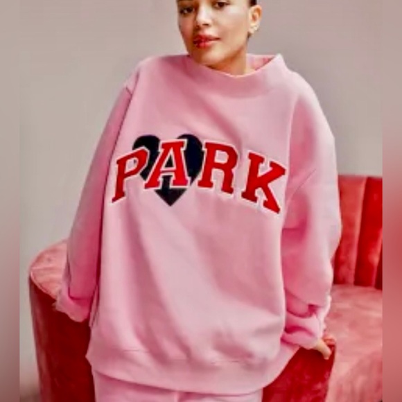 PARKE Jean Heart Varsity Mockneck - Blush - Picture 2 of 7